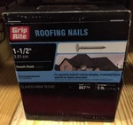 (5 Lbs) Grip Rite 1-1/2" Electro Galvanized Roofing Nails 112EGRFG5. Fixed Price $16.95.