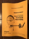 Sweeney Torsion Bar Type E, 7000 Torque Testers Operation & Parts Manual.. Fixed Price $23.09.