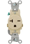 Leviton 20 Amp 250 Volt Single Straight Blade Receptacle Ivory 5461-I. Fixed Price $11.88.