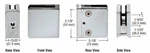 Crl Brushed Stainless Z-series Radius Surface Mount Square Type Glass Clamps Z7. Fixed Price $55.00.