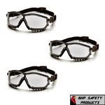 Safety Glasses / Goggle Hybrid Clear Anti-fog Lens Pyramex V2G GB1810ST (3 Pair). Fixed Price $19.95.