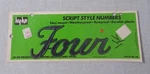 Hy-ko Script Style Number Four House Address Spelled Out Sealed Nos. Fixed Price $7.99.