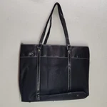 Targus Deluxe Large Leather & Canvas Black Laptop Document Business Bag. Fixed Price $30.00.