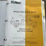 Altec AP45A RL8 Cable Placer Boom Operator Maintenance Parts Catalog Manual. Fixed Price $289.00.