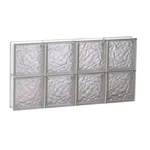 Clearly Secure Glass Block Window 31" X 15.5" Frameless Wave Pattern Non-vented. Fixed Price $133.06.