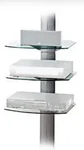 Omnimount Tria B 3-SHELF Glass Wall Furniture Entertaiment System Gray. Fixed Price $79.99.