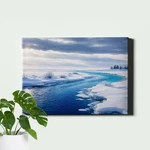 Winter River Landscape With Cobalt Teal Water Wall Art. Fixed Price $11.76.