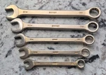 Vintage Bonney Chrysler Master Tech Award 5PC Wrench Set Gold Plated Mopar Mtsc. Fixed Price $109.99.